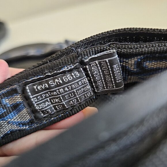 Teva Hurricane XLT2 Black/Blue Strappy Hook & Loop Sandals Hiking Mens 13 - Picture 9 of 11